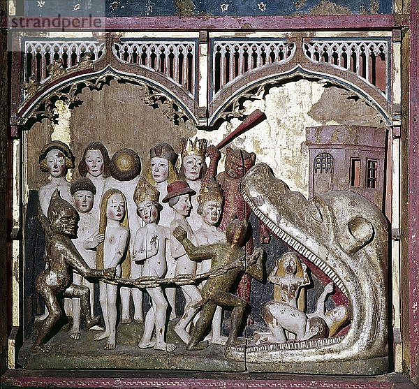 Höllenschlund aus dem Jüngsten Gericht  Detail aus dem Retabel  um 1400. Künstler: Unbekannt.