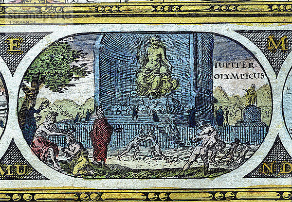 Tempel des Jupiter  kolorierter Stich aus dem Buch Le Theatre du monde oder Nouvel Atlas  1?