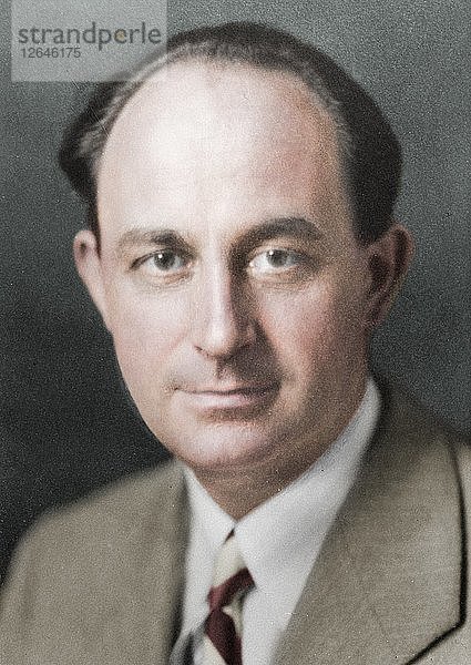 Enrico Fermi  italienischstämmiger amerikanischer Atomphysiker  um 1938. Künstler: Unbekannt.