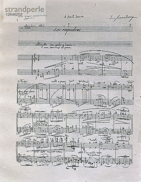 Erste Seite der Klaviersuite Goyescas (Die verliebten Majos) von Enrique Granados  handsignierte Manu?