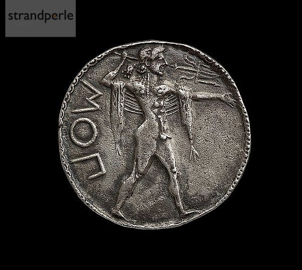 Antike griechische Silbermünze mit Inzisal  510-530. Künstler: Unbekannt.