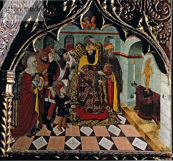 Szene aus dem Leben der heiligen Quirze und Julita. Detail des Altarbildes der Heiligen Quirze und Jul?