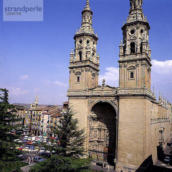 Blick auf die Kathedrale von Santa Maria la Redonda in Logrono.