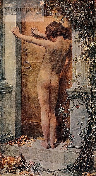 Ausgesperrte Liebe  1889  (1912). Künstlerin: Anna Lea Merritt.