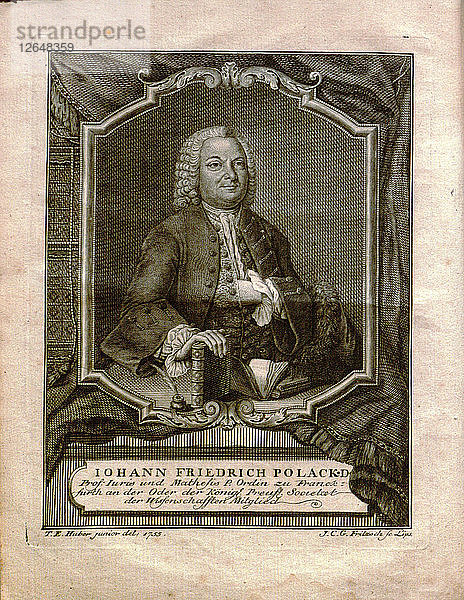 Porträt von Johann Friedrich Polack (1700-1771)  1755.