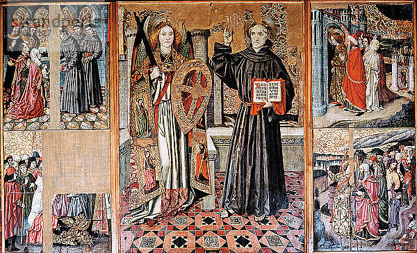Altarbild des San Bernardino und des Schutzengels  das 1462 von der Gewerkschaft von E?