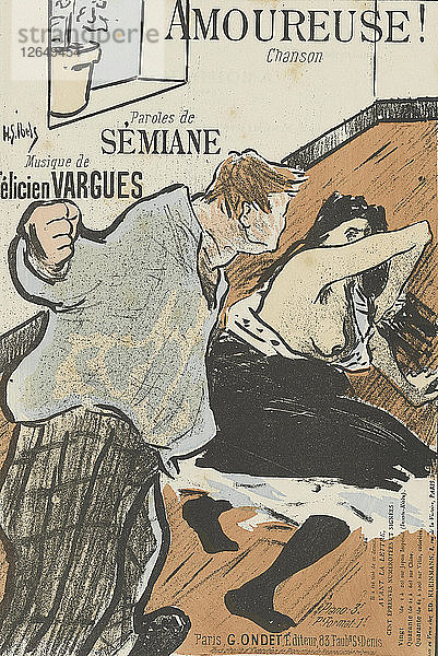 Umschlag der Partitur von Amoureuse! von Félicien Vargues  1893.