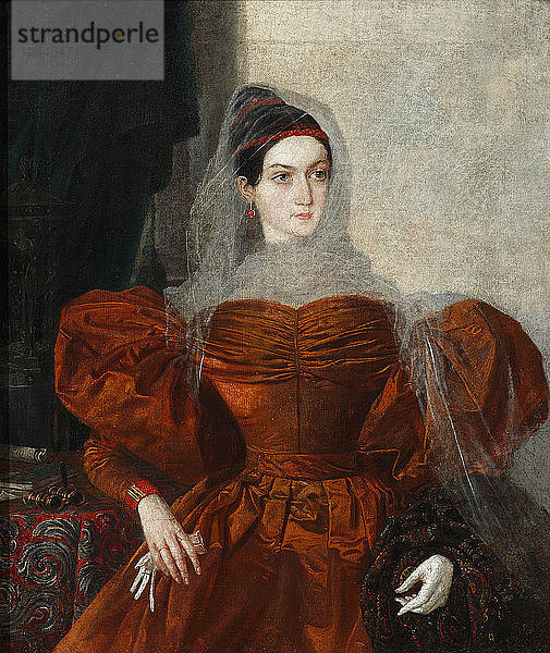 Porträt von Vera Alexandrowna Nastschokina (1811-1900)  Ende der 1830er Jahre.