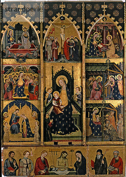 Altarbild der Jungfrau von Abella de la Conca. Tempera auf Holz  aus der Kirche von Sant Esteve d?