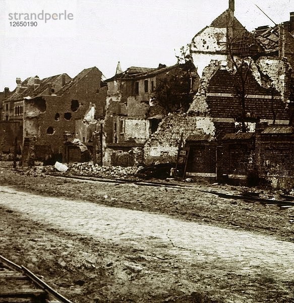 Ausgebombte Gebäude  Nieuwpoort  Flandern  Belgien  ca. 1914-c1918. Künstler: Unbekannt.