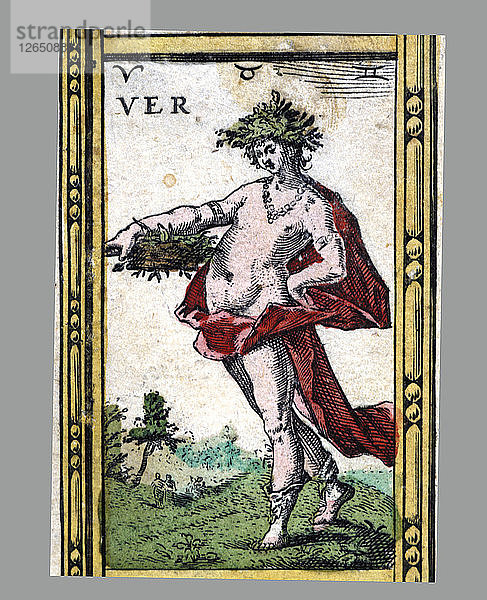 Sommer  kolorierter Kupferstich aus dem Buch Le Theatre du monde oder Nouvel Atlas  1645  erstellen?