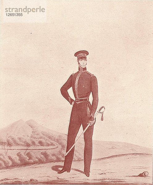 Offizier der Madras-Armee (Rifles  Uniform)  um 1837-1843  (1909). Künstler: William Hunsley.