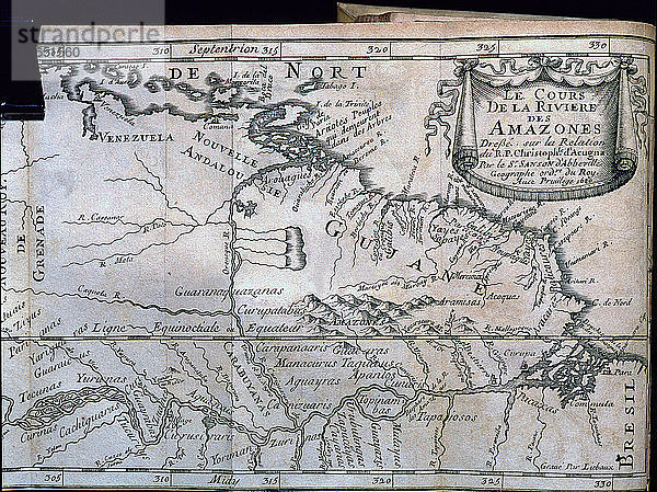 Relation de la Riviere des Amazones  Karte gedruckt in Paris im Jahr 1680 von Cristóbal de Acuña.