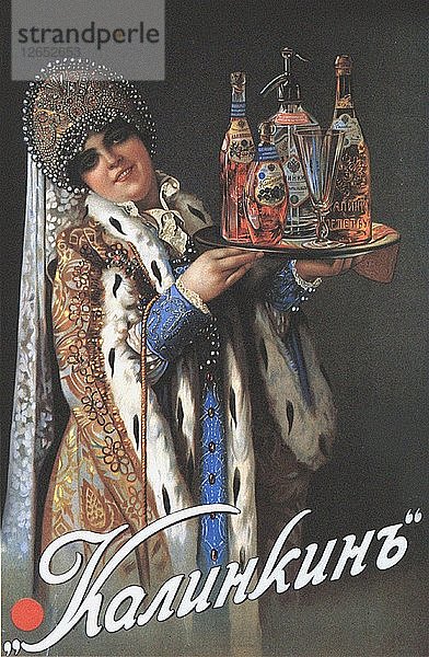 Werbeplakat für die Kalinkin-Brauerei  1900er Jahre.
