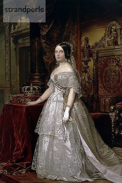 Porträt von Elisabeth II.  Königin von Spanien  1844  Öl von Federico Madrazo.