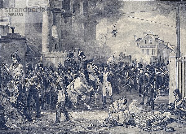 Die Barrière de Clichy oder Die Verteidigung von Paris im Jahre 1814 (1896). Künstler: Peter Aitken.