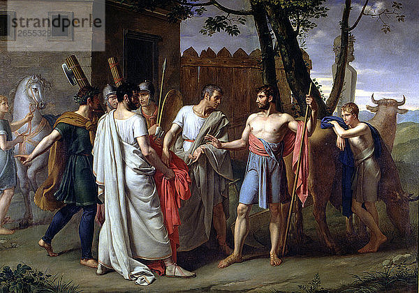 Cincinnatus verlässt den Pflug  um in Rom Gesetze zu erlassen  Lucius Quintus Cincinnatus  römischer Diktator ?