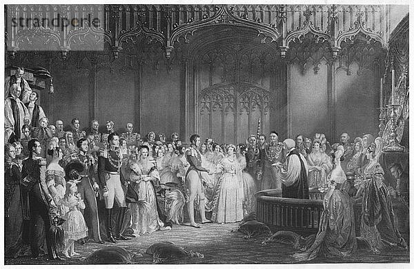 Die Heirat von Königin Victoria und Prinz Albert  um 1840  (1911). Künstler: George Hayter.
