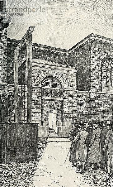 Die Tür der Schuldner  Newgate-Gefängnis  London  im Jahr 1821  (1938). Künstler: Unbekannt.