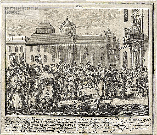 Proklamation von Peter II. Alexejewitsch zum Zaren von Russland  1727.