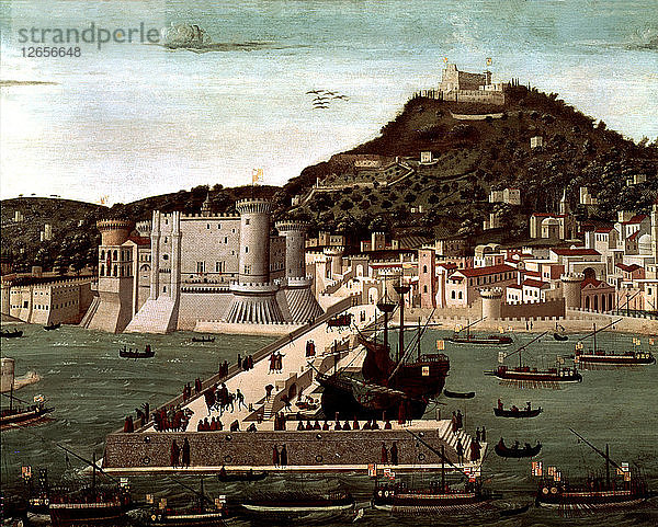 Rückkehr der Flotte von König Ferdinand I. von Neapel in den Hafen  die Schlacht von Ischia (07.06.1464) gegen?