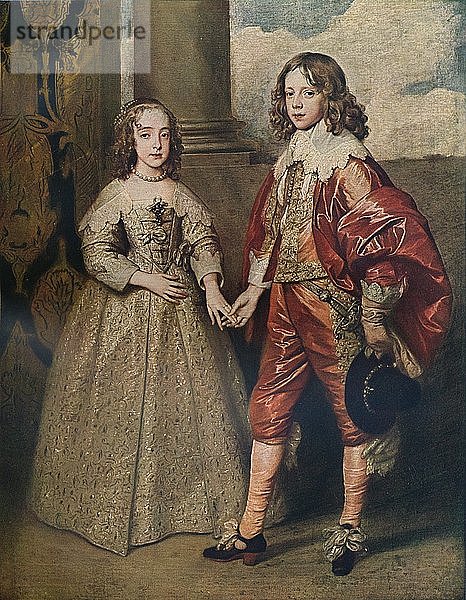Wilhelm II.  Prinz von Oranien  und seine Braut  Maria Stuart  1641 (um 1927). Künstler: Anthony van Dyck.