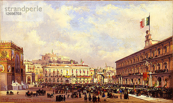 Ankunft von Vittorio Emanuele II. in Neapel  1860.