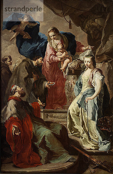 Jungfrau Maria mit vier Heiligen  um 1735.