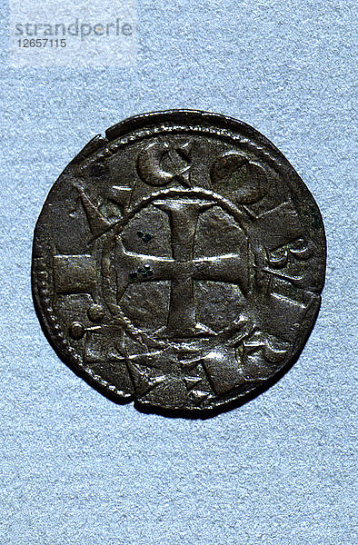 Diner de Doblenc (katalanischer Name)  Währung aus der Zeit von Jakob I. dem Eroberer  Münzstätte in Barcelona ?
