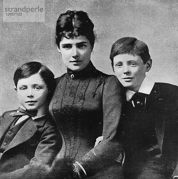 Aber wenigstens konnte man zu Hause mit Mutter und Bruder John glücklich sein  1889  (1945). Künstler: Unbekannt.