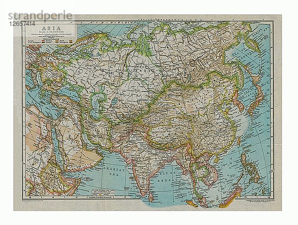 Karte von Asien  um 1910. Künstler: Gull Engraving Company.