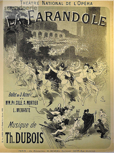 Plakat für das Ballett La Farandole von Théodore Dubois  1883.