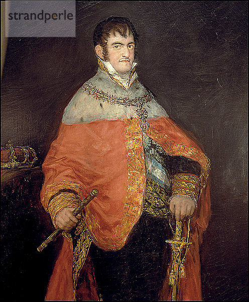 Ferdinand VII.  König von Spanien  Öl von Francisco de Goya.