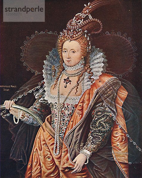Königin Elisabeth. Ein emblematisches Porträt von Zucchero  um 1602  (1903). Künstler: Federico Zuccaro.
