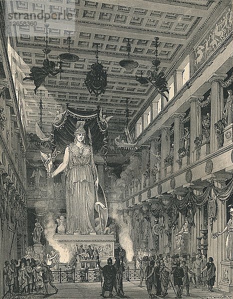Der Tempel von Athené Parthenos  restauriert  1886. Künstler: E. Thiersch.