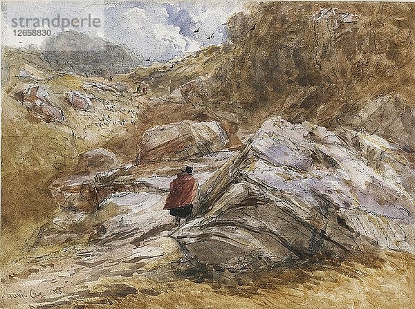 Bergpass bei Bettws-y-Coed  1851. Künstler: David Cox der Ältere.