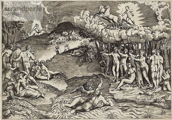 Der Triumph der Liebe  1545. Künstler: Giulio Bonasone  Tommaso Barlacchi.