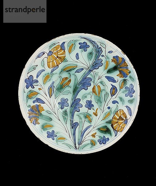 Teller  der türkische Keramik (Iznik) imitiert  um 1600-1650. Künstler: Unbekannt.