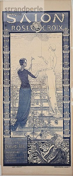 Plakat für den ersten Salon de la Rose + Croix  1892.