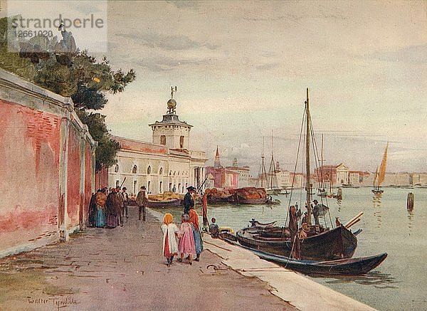 La Dogana  Venedig  um 1900 (1913). Künstler: Walter Frederick Roofe Tyndale.