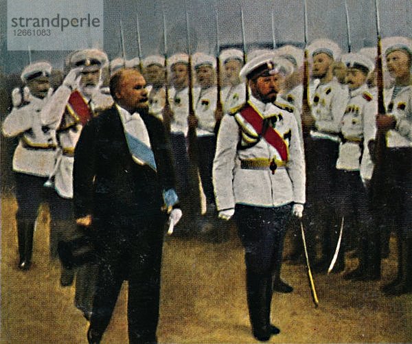 Poincaré (geb. 1860) und Zar Nikolaus II. 1868-1918  1934. Künstler: Unbekannt.