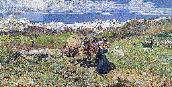 Der Frühling in den Alpen (Die Allegorie des Frühlings)  1897.