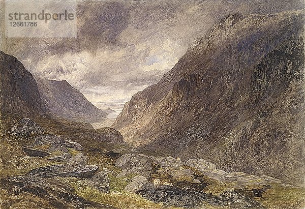 Pass von Llanberis  um 1853. Künstler: Alfred William Hunt.