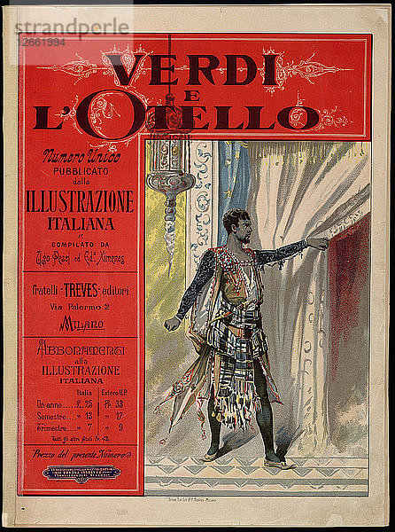 Sonderausgabe der Zeitschrift Illustrazione Italiana  gewidmet der Uraufführung von Otello  1887.