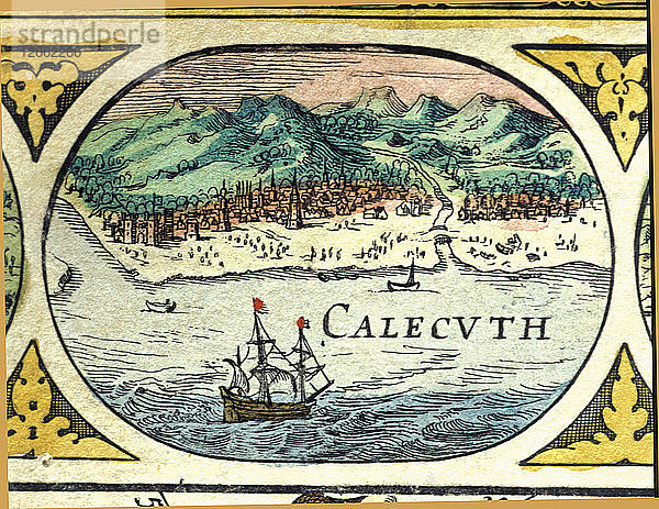 Kalkutta  kolorierter Kupferstich aus dem Buch Le Theatre du monde oder Nouvel Atlas  1645  erstellt ?