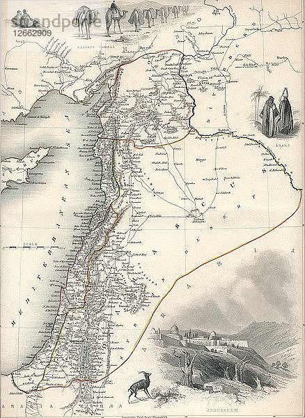Karte von Syrien  1851. Künstler: John Tallis.