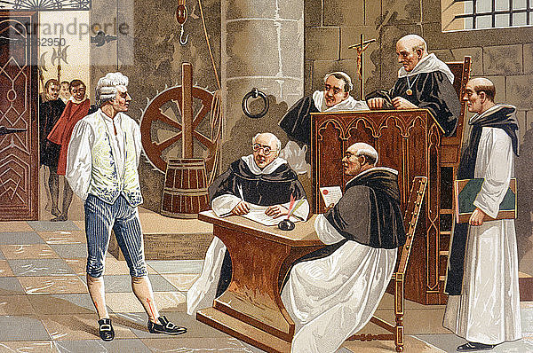 Urteil des Genfer Inquisitionsgerichts über den spanischen Theologen Miguel Servet  der ihn verurteilt?
