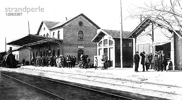 Bahnhof Gallur Nord  Provinz Zaragoza  1910.