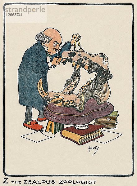 Z der eifrige Zoologe  1903. Künstler: John Hassall.