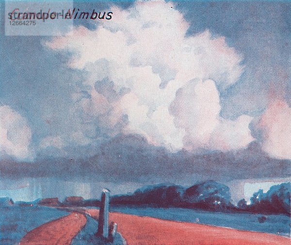 Cumulo-Nimbus - Ein Dutzend der wichtigsten Wolkenformen des Himmels  1935. Künstler: Unbekannt.